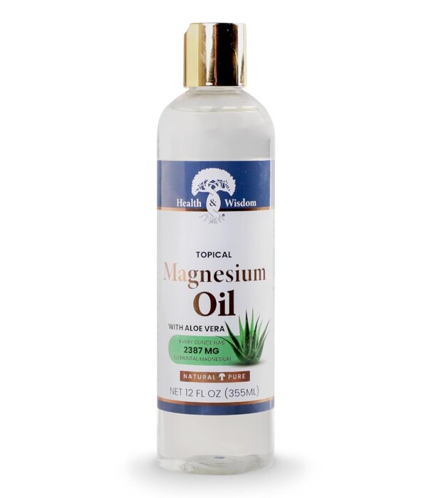 Health & Wisdom Magnesium Oil w/Aloe Vera, 12oz.