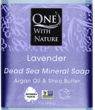 One With Nature Dead Sea Mineral Soap, Lavender, 7oz.