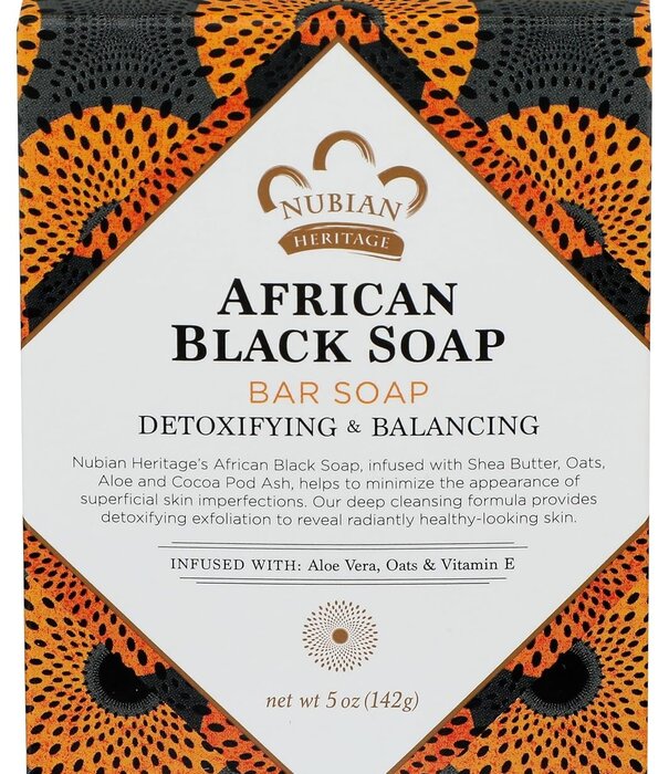 Nubian Heritage Bar Soap, African Black Soap, 5oz.