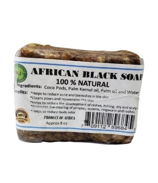 Natural Living Black Soap, 4oz.