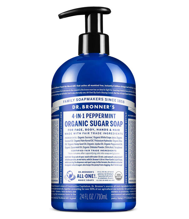 Dr. Bronner's Sugar Soap, Peppermint, Organic, 24oz. - K