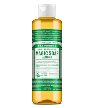 Dr. Bronner's Pure Castile Liquid Soap, Almond, 8oz.