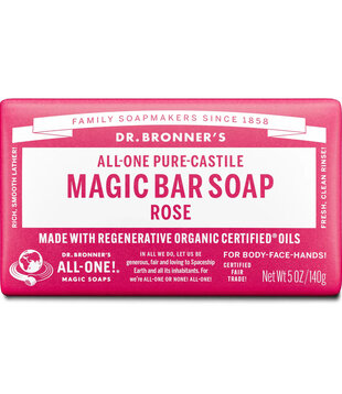 Dr. Bronner's Pure Castile Bar Soap, Rose, 5oz.
