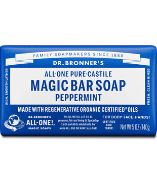 Dr. Bronner's Pure Castile Bar Soap, Peppermint, 5oz.