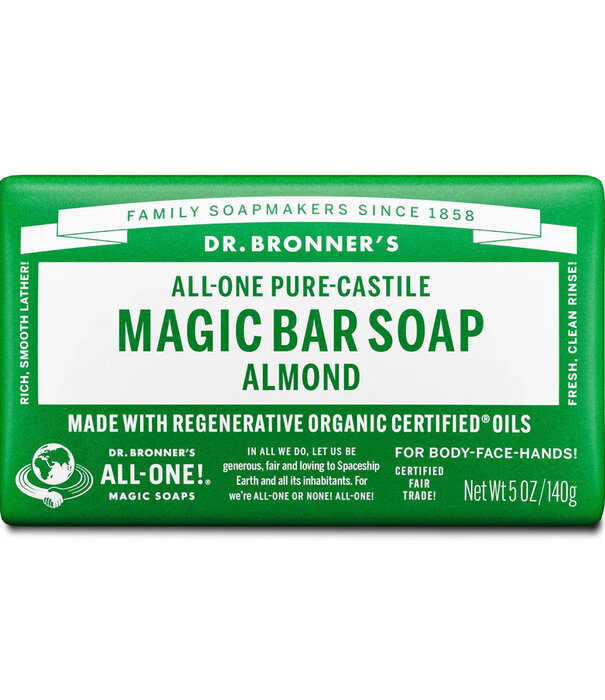 Dr. Bronner's Pure Castile Bar Soap, Almond, 5oz.