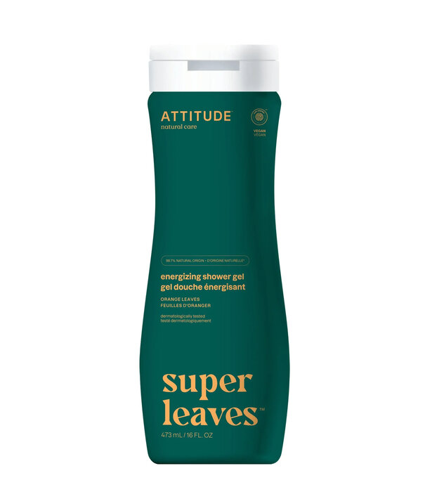 Attitude Super Leaves Shower Gel, Energizing, 16oz.