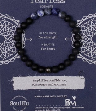 SoulKu Men's Bracelet Sodalite, Fearless DISCO