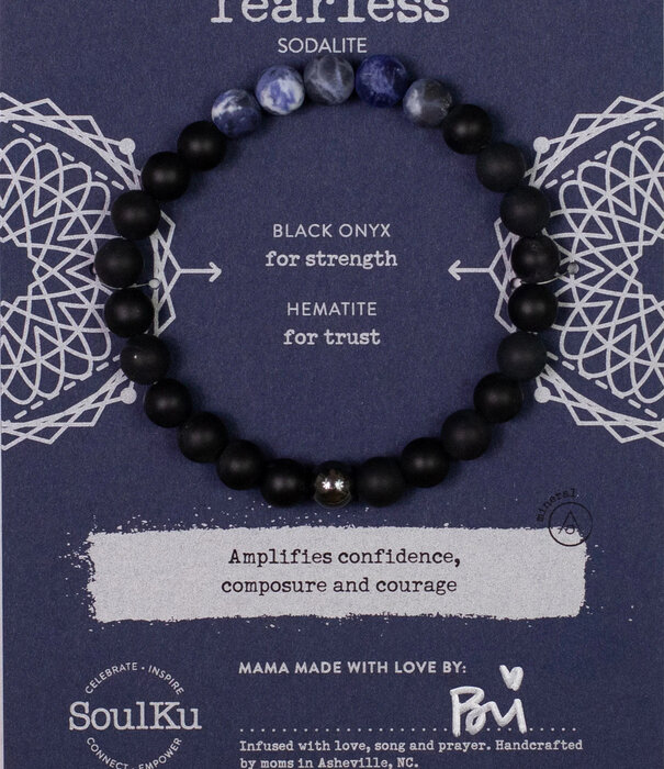 SoulKu Men's Bracelet Sodalite, Fearless