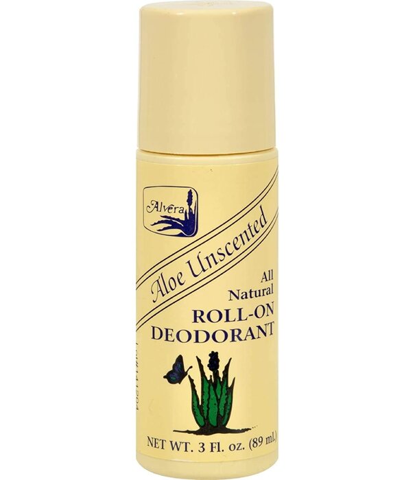 Alvera Roll-on Deodorant, Aloe Unscented, 3oz.