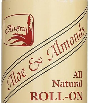 Alvera Roll-on Deodorant, Aloe & Almonds, 3oz.