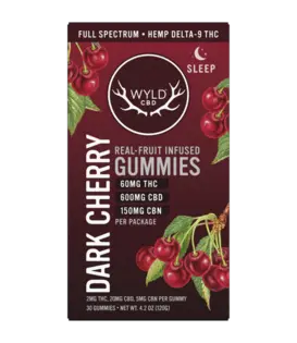 Wyld CBD Gummies Dark Cherry, 2mg THC + 20mg CBD + 5mg CBN, 30ct