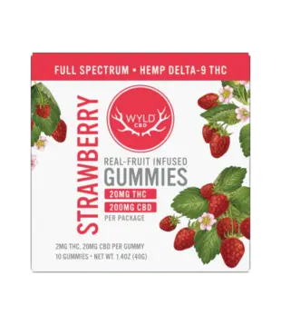 Wyld CBD Gummies Strawberry, 2mg THC + 10mg CBD, 10ct