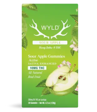 Wyld Gummies Sour Apple, 10mg THC, 30ct