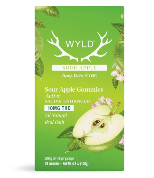 WYLD Wyld Gummies Sour Apple, 10mg THC, 30ct