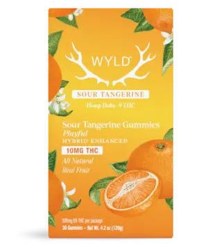 Wyld Gummies Sour Tangerine, 10mg THC, Hybrid, 30ct