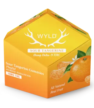 Wyld Gummies Sour Tangerine, 10mg THC, Hybrid, 10ct