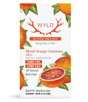 Wyld Gummies Blood Orange, 10mg THC, 10mg CBC, 30ct