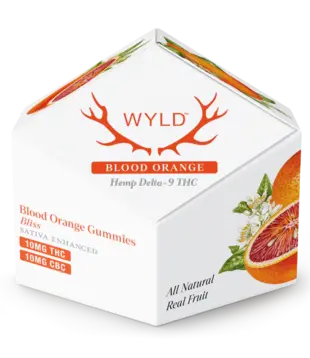 Wyld Gummies Blood Orange, 10mg THC, 10mg CBC, 10ct