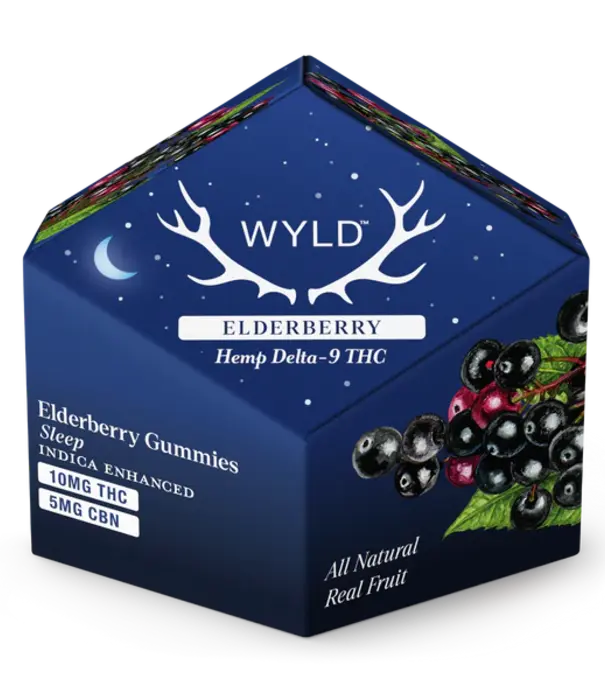 WYLD Wyld Gummies Elderberry, 10mg THC + 5mg CBN, Sleep, 10ct