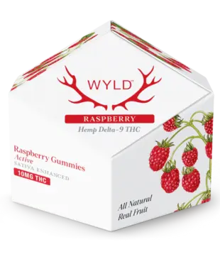 Wyld Gummies Raspberry, 10mg THC, Sativa, 10ct