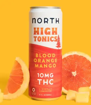 North High Tonics Blood Orange Mango, 10mg THC, 12oz., 4pk
