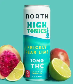 North High Tonics Prickly Pear Lime, 10mg THC, 12oz, 4pk