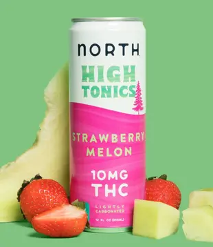 North High Tonics Strawberry Melon, 10mg THC, 12oz., 4pk