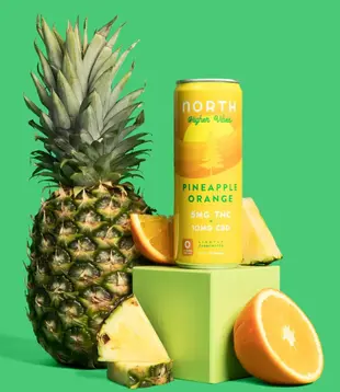 North Higher Vibes 5mg Pineapple Orange, 12oz, 4pk