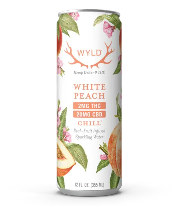 Wyld White Peach, 2mg THC, 12oz, 4pk