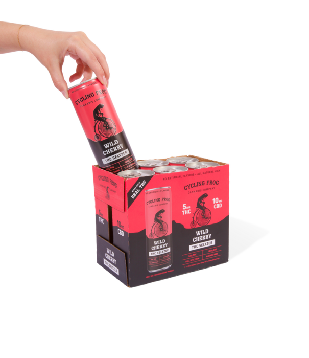 Cycling Frog Wild Cherry THC Seltzer,5mg, 6pk