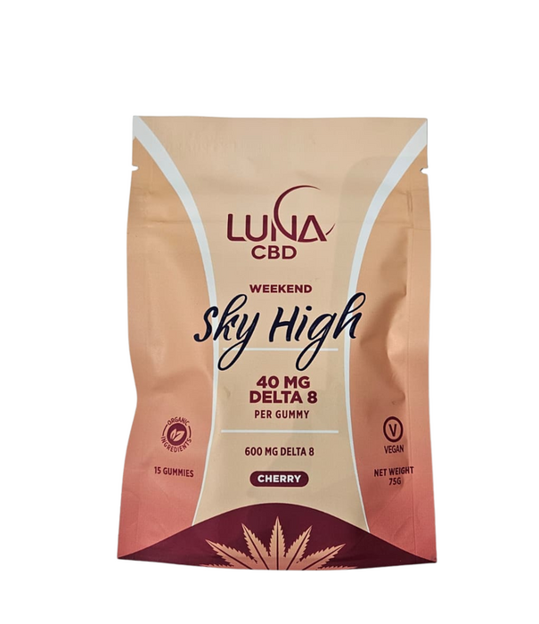 LUNA CBD Luna Weekend SKY HIGH D8 Gummies, 40mg, 15ct
