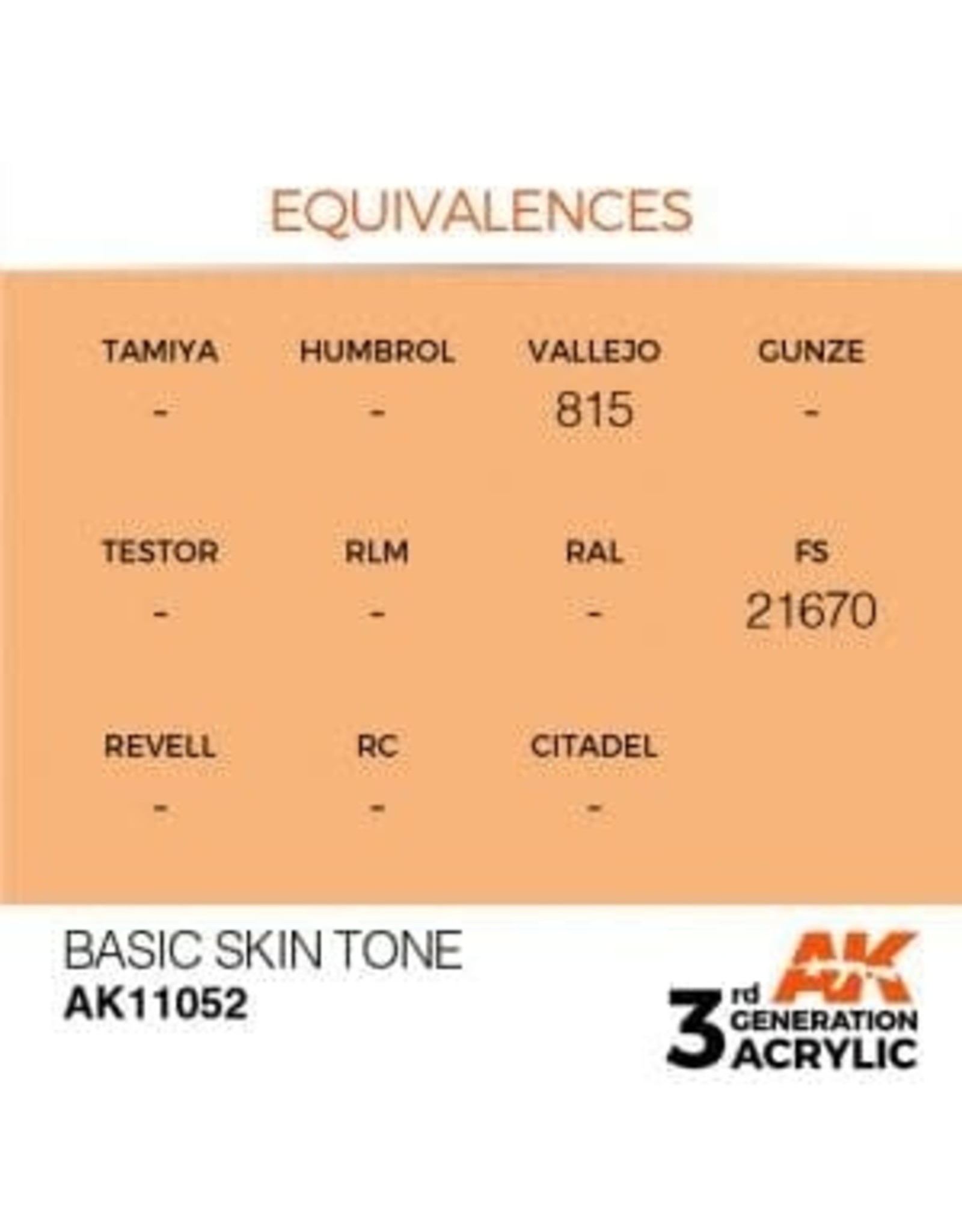 AK Interactive 3RD GEN ACRYLIC BASIC SKIN TONE 17ML
