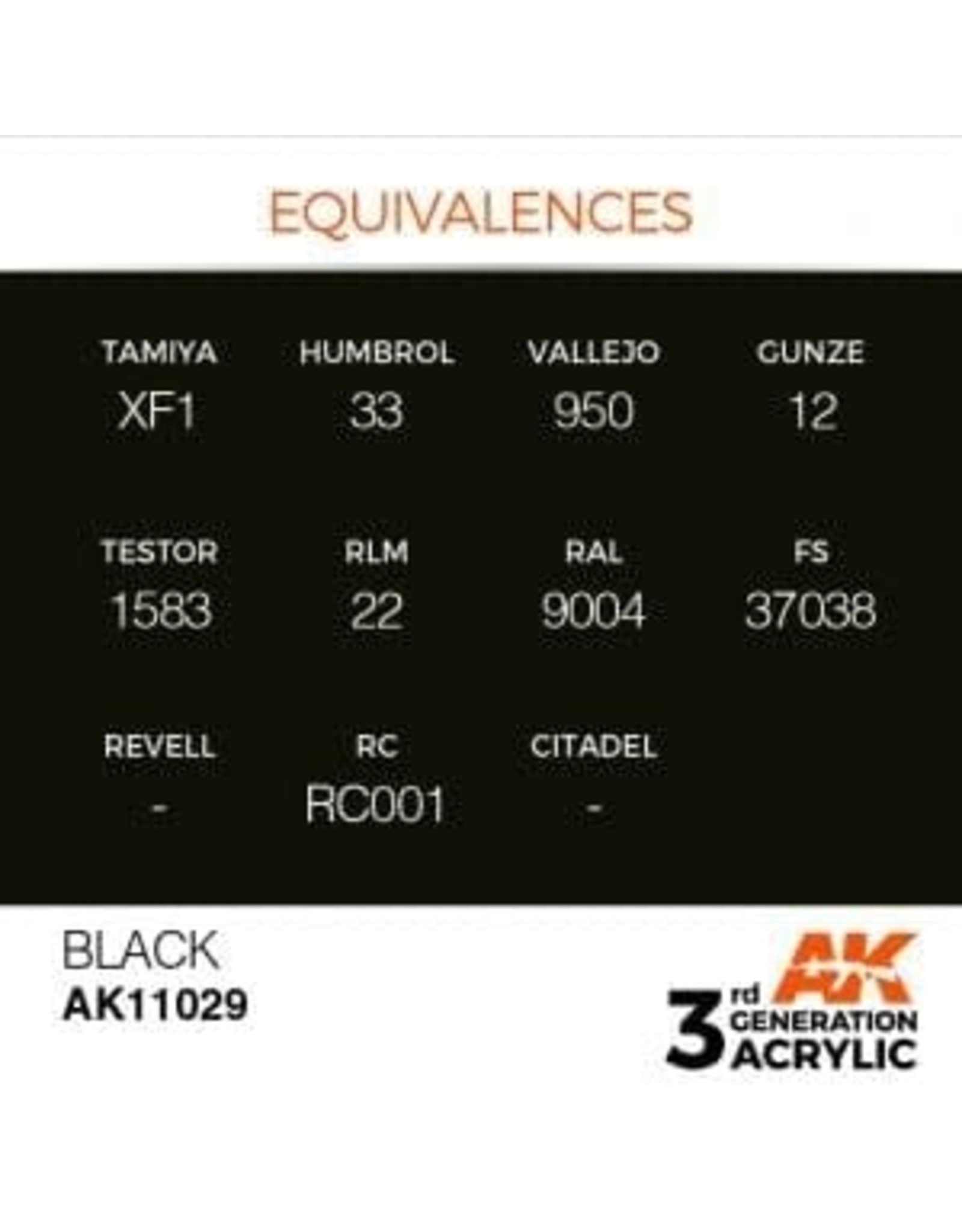 AK Interactive 3RD GEN ACRYLIC BLACK 17ML