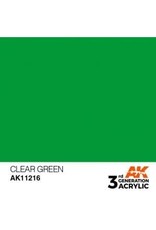 AK Interactive 3RD GEN ACRYLIC CLEAR GREEN 17ML
