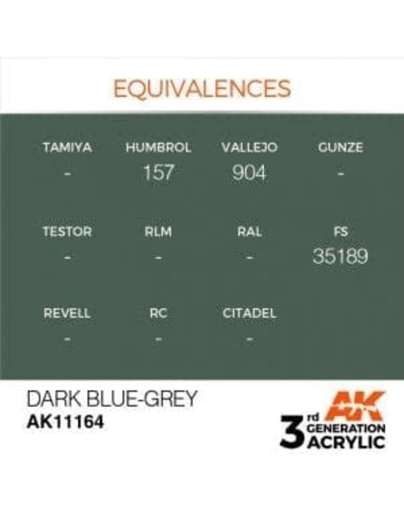 AK Interactive 3RD GEN ACRYLIC DARK BLUE-GREY 17ML