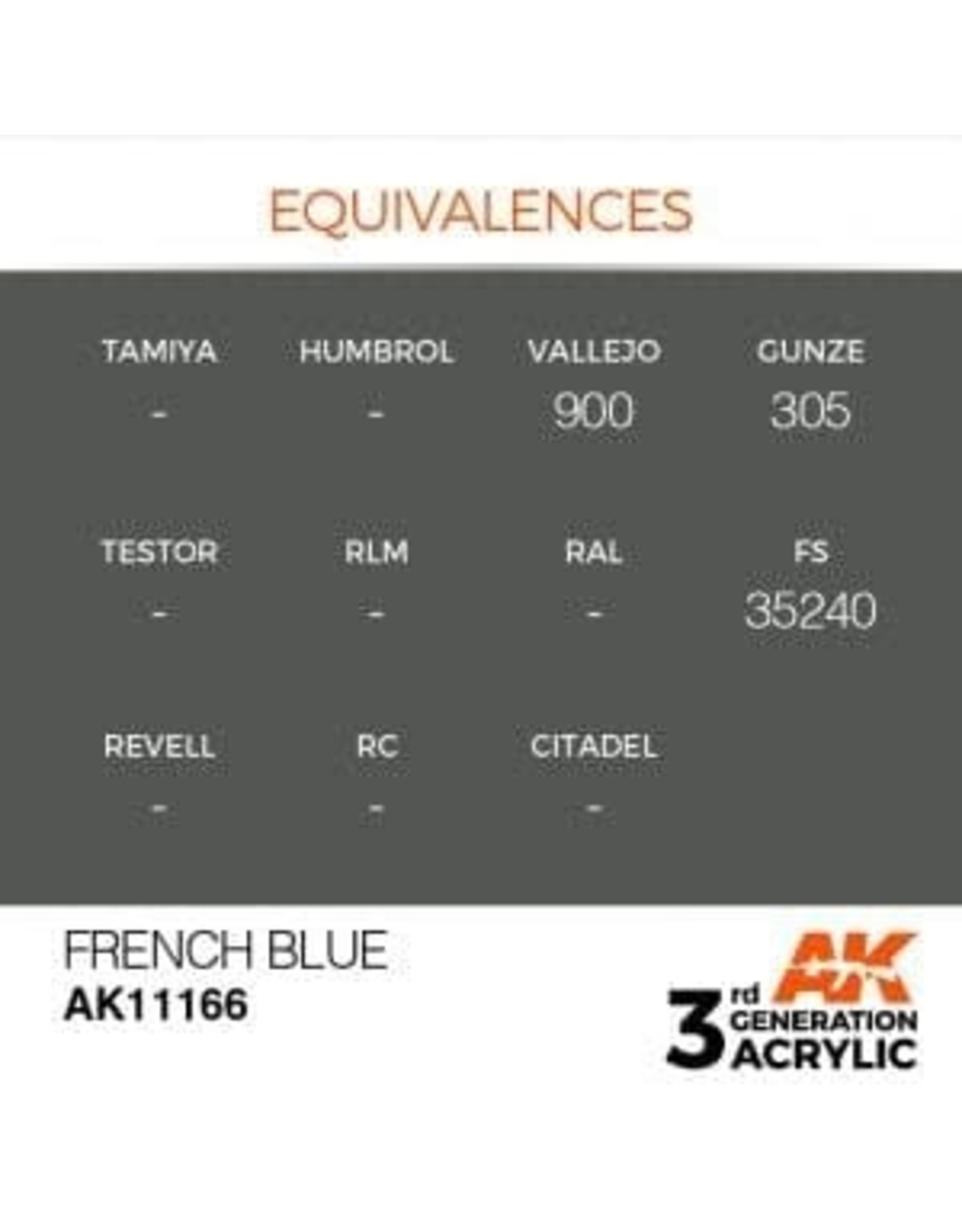 AK Interactive 3RD GEN ACRYLIC FRENCH BLUE 17ML