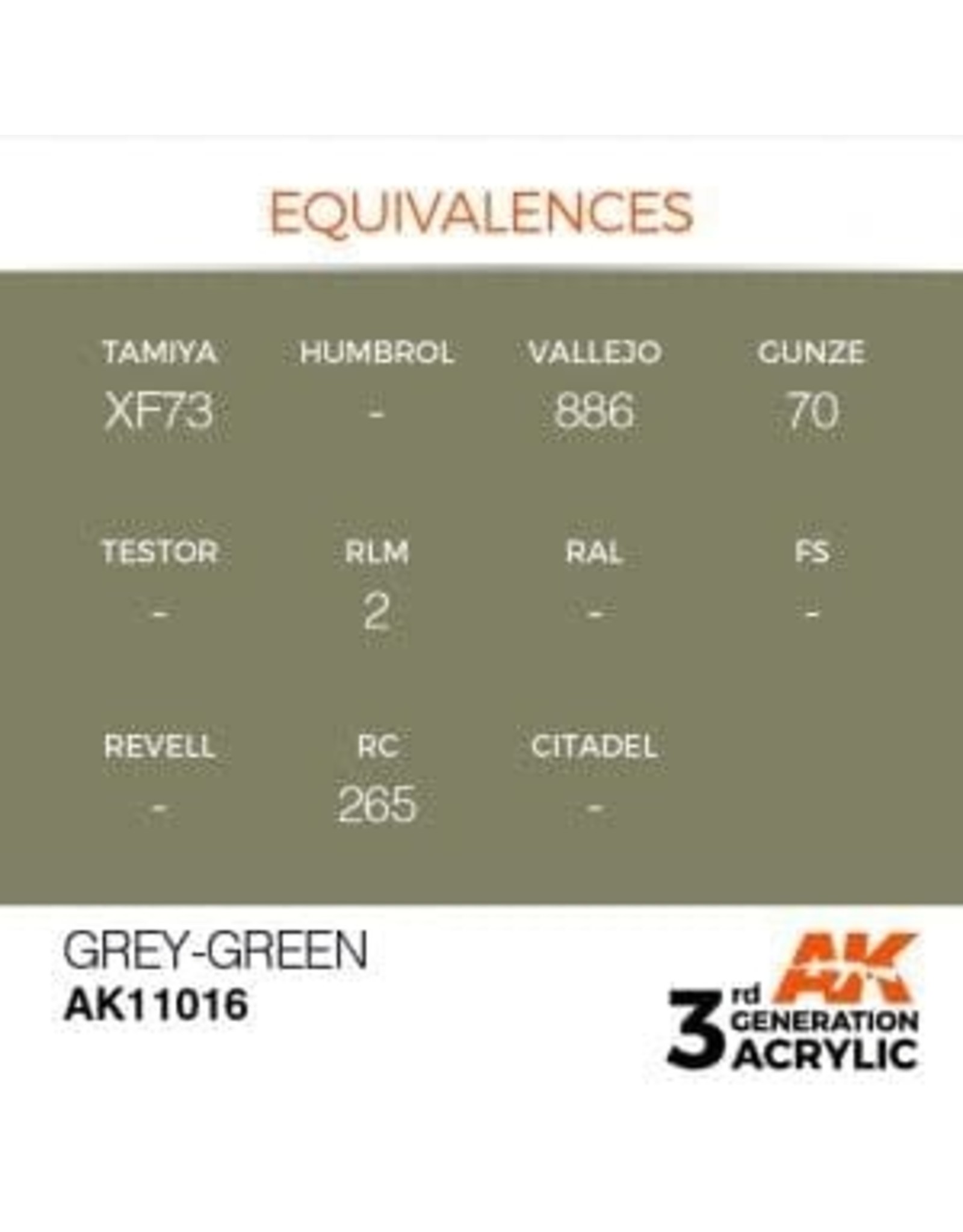 AK Interactive 3RD GEN ACRYLIC GREY GREEN 17ML