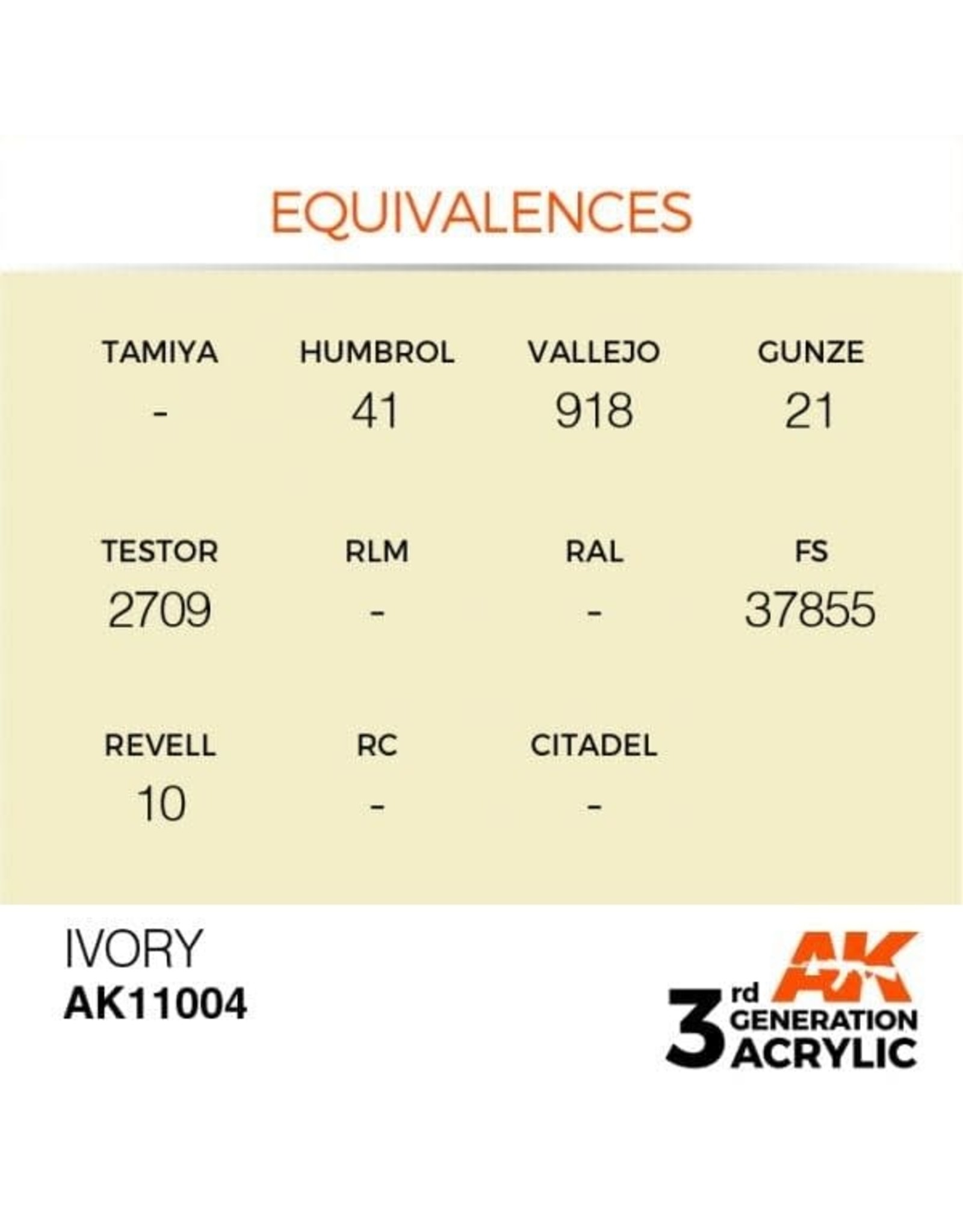 AK Interactive 3RD GEN ACRYLIC IVORY 17ML