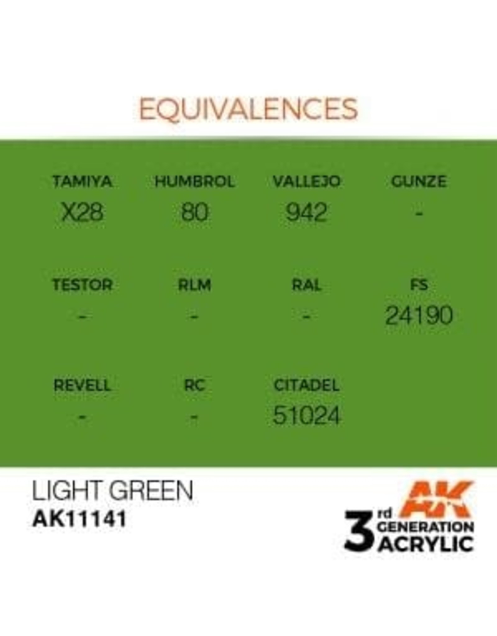 AK Interactive 3RD GEN ACRYLIC LIGHT GREEN 17ML