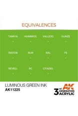 AK Interactive 3RD GEN ACRYLIC LUMINOUS GREEN INK 17ML