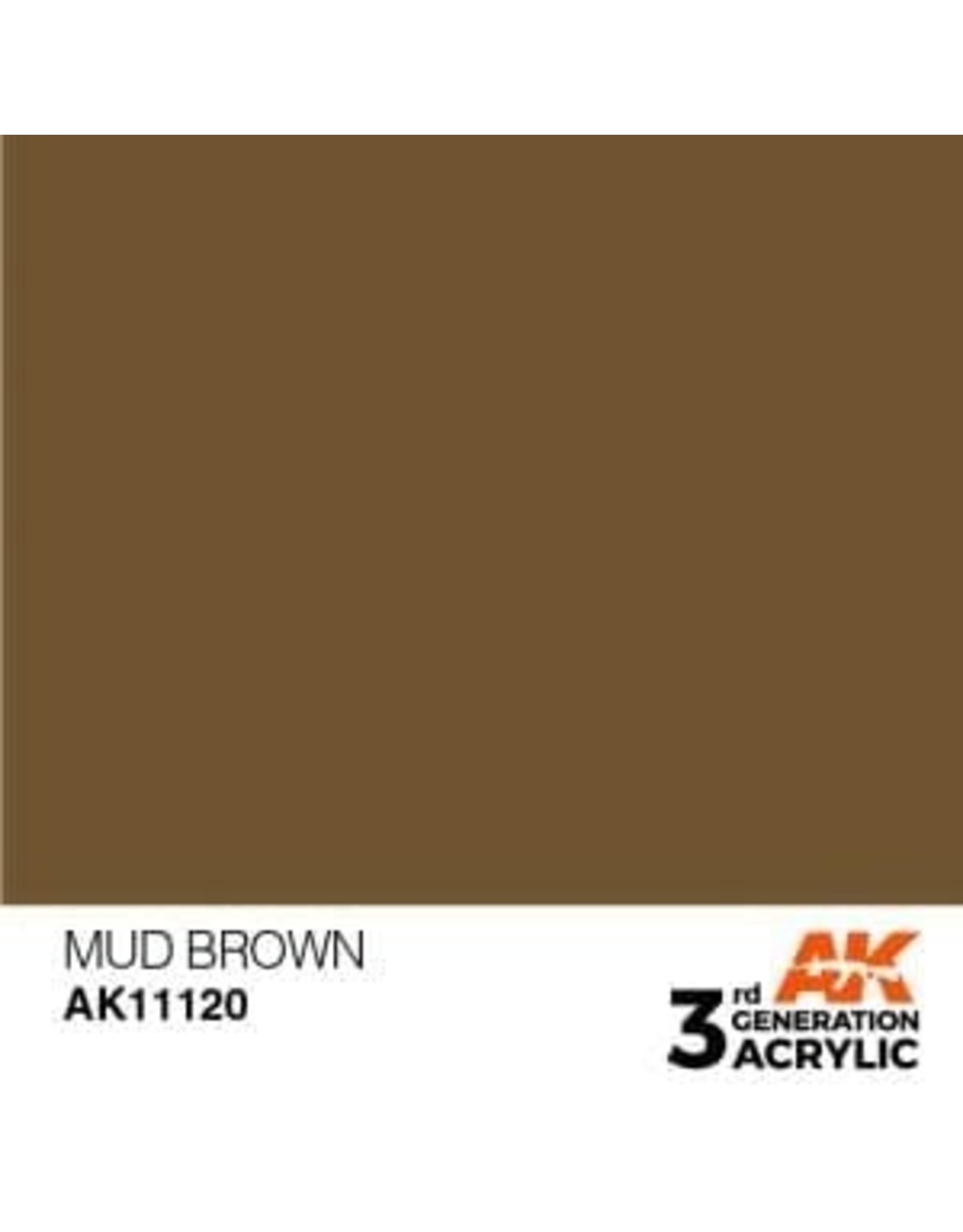 AK Interactive 3RD GEN ACRYLIC MUD BROWN 17ML