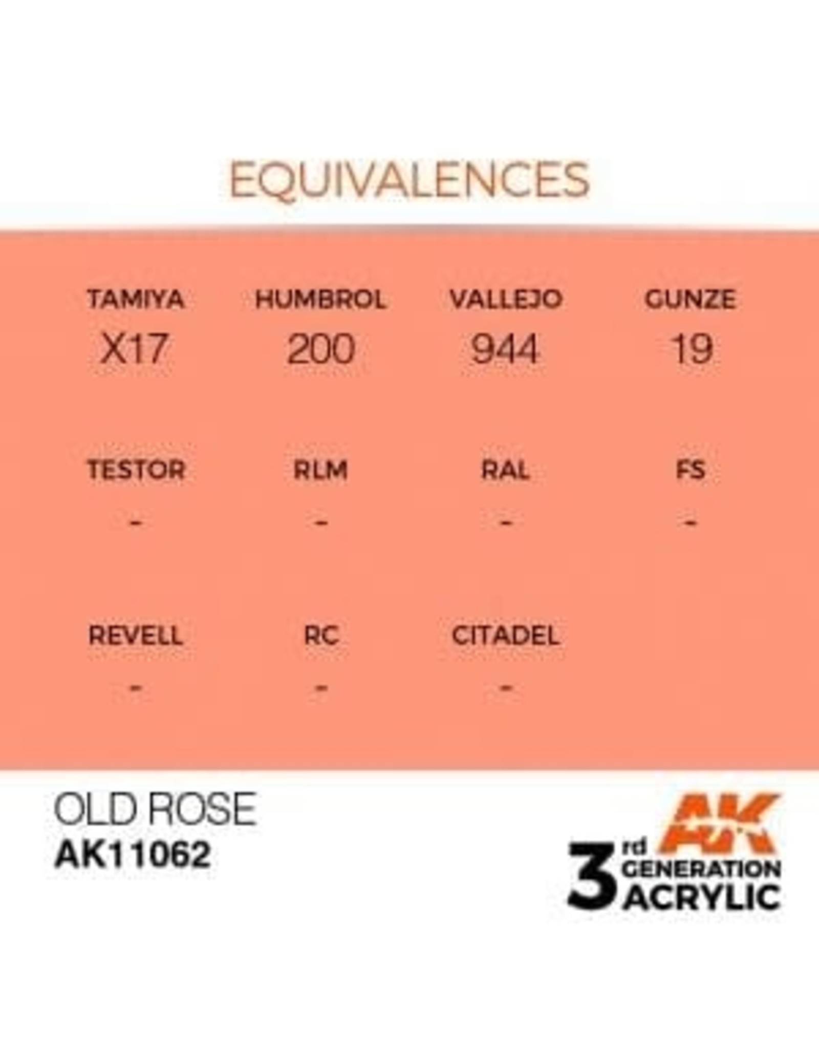 AK Interactive 3RD GEN ACRYLIC OLD ROSE 17ML