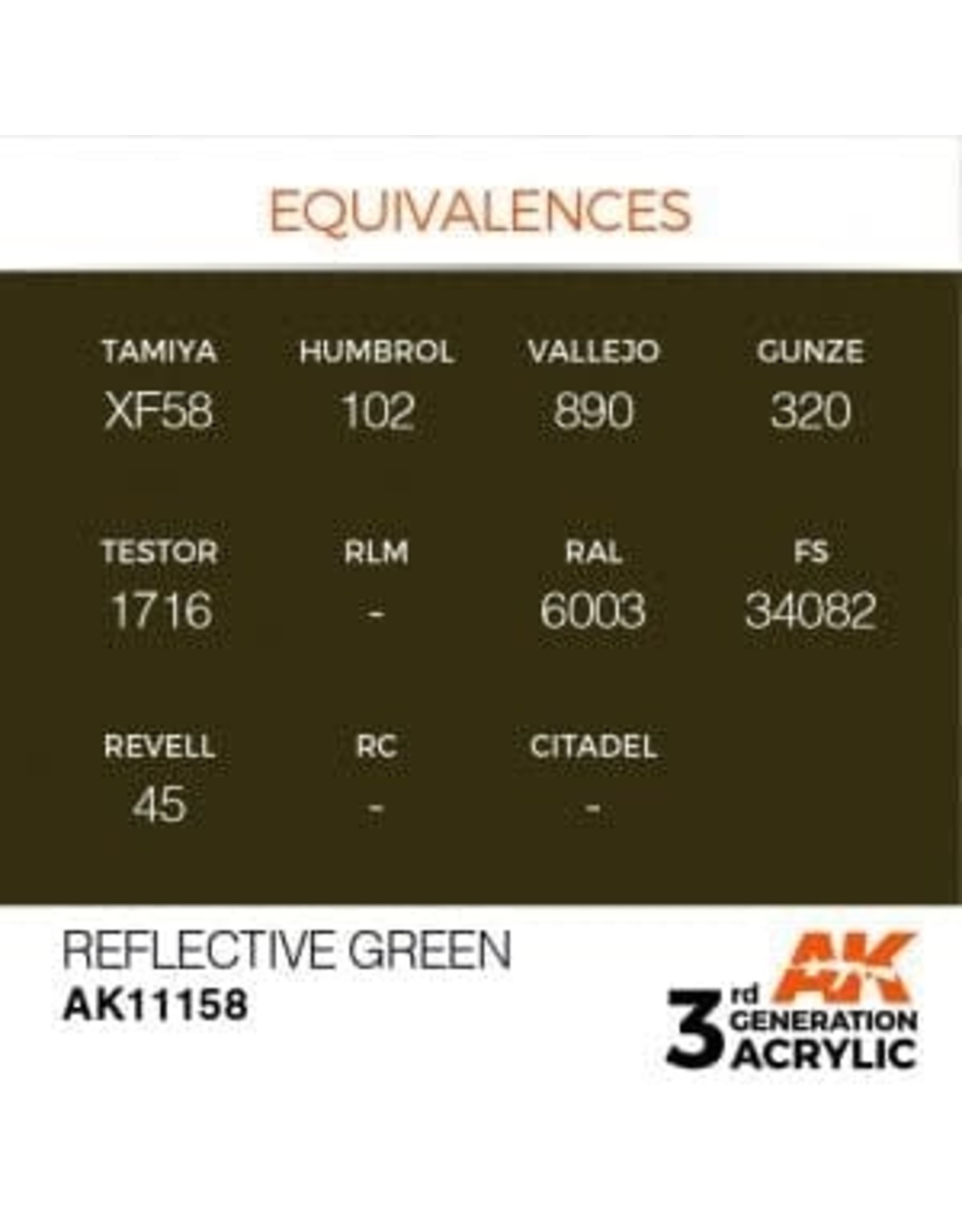 AK Interactive 3RD GEN ACRYLIC REFLECTIVE GREEN 17ML
