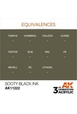 AK Interactive 3RD GEN ACRYLIC SOOTY BLACK INK 17ML