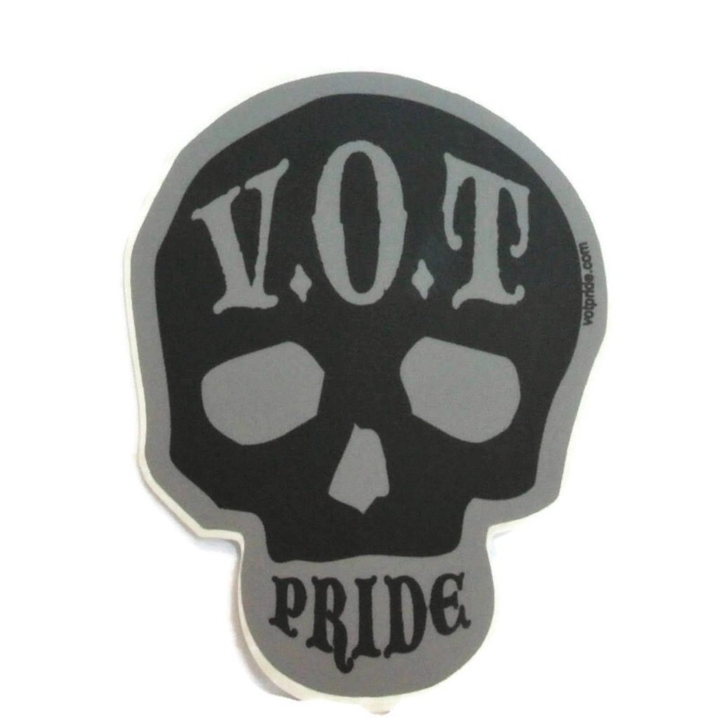 V.O.T Pride Sticker Gray 2.5" x 3.5"