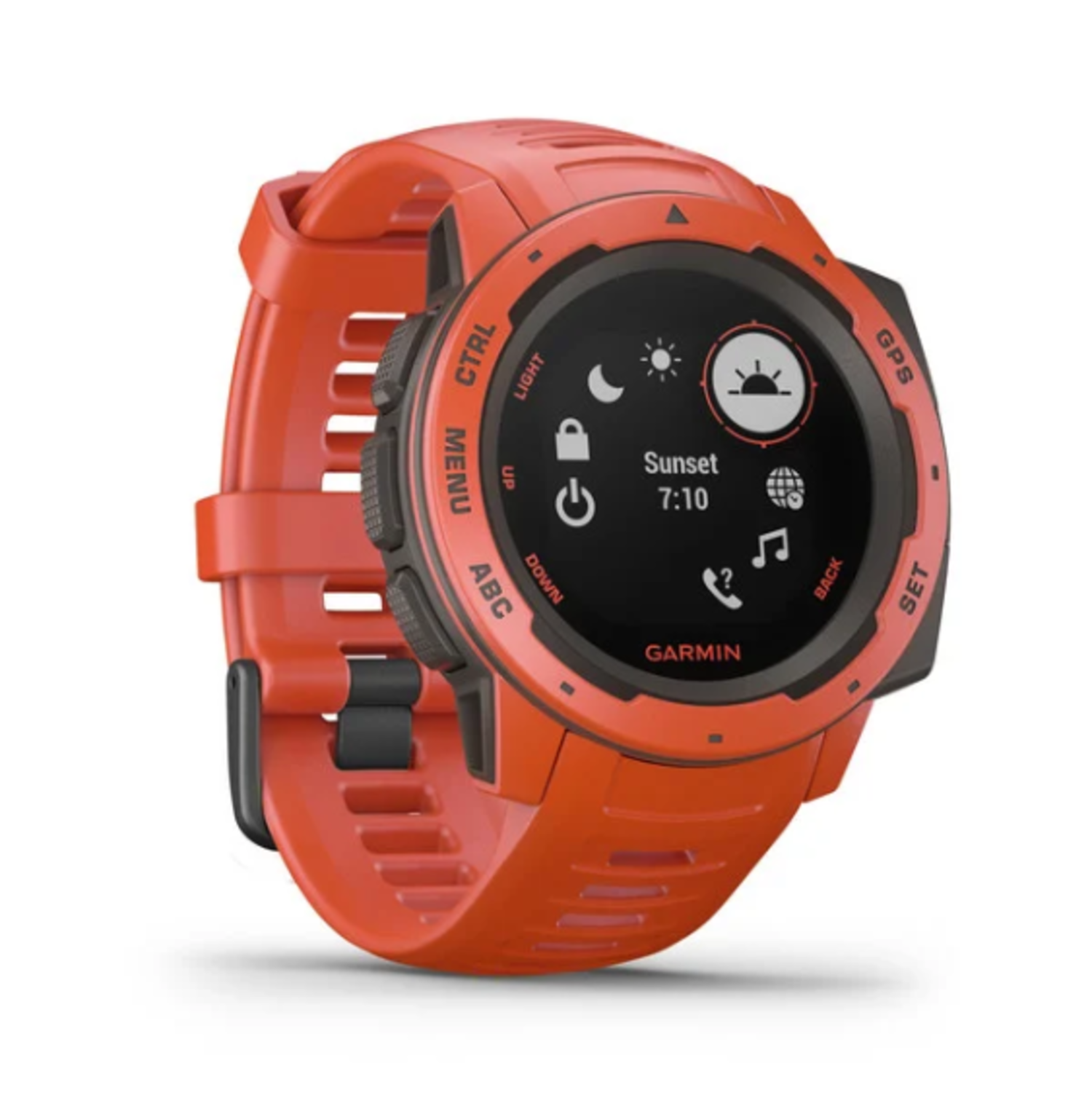 red garmin watch
