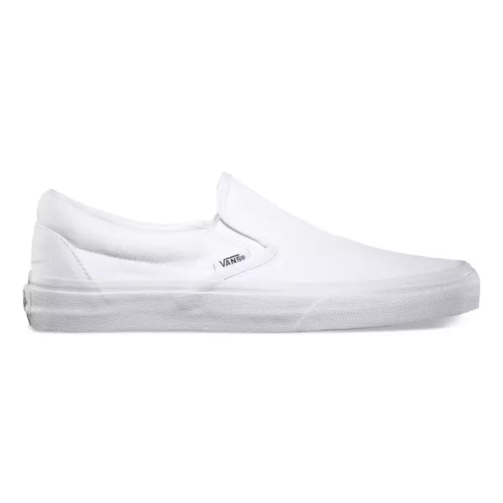 solid white slip on vans