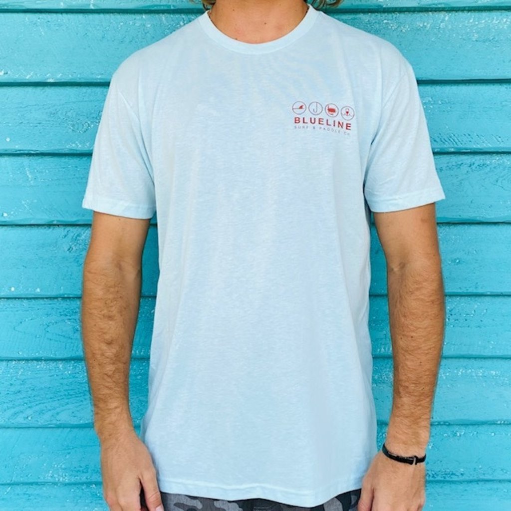 Blueline Surf + Paddle Co. The Lifestyle Tee  Ice Blue\Red