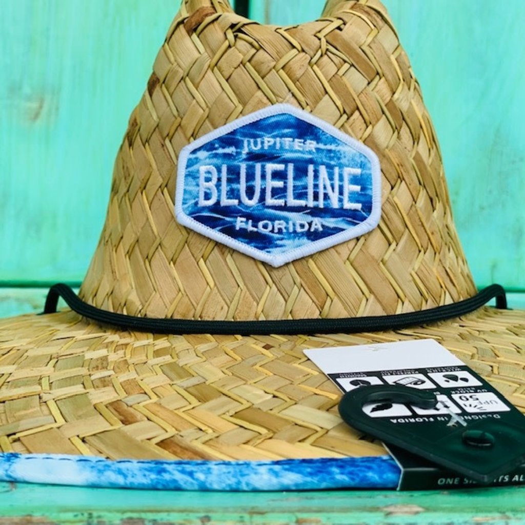 Blueline Surf + Paddle Co. SL6 Blueline Straw Hat Emerge Cobalt Ocean Waves