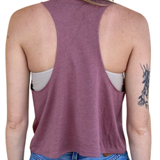 Blueline Surf + Paddle Co. Lifestyle Crop Tank Mauve White